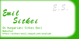 emil sitkei business card